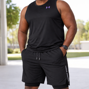 UNDER ARMOUR DUAL- LAYER SHORTS