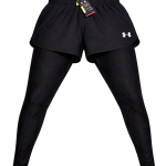 Black colour short with long tight front view BLACK UNDER ARMOUR SHORT WITH LONG TIGHT
