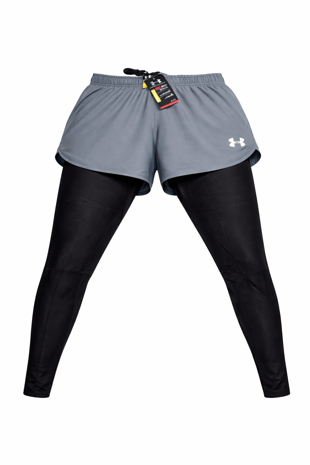 GREY COLOUR UNDER ARMOUR 2-IN-1 SHORTS